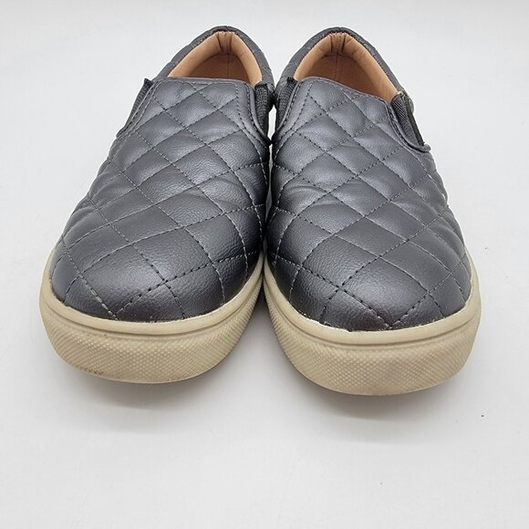 Steve Madden Shoes Ecentrcq Slip On Womens Size 6 M Dark Gray Quilted‎ Leather - Picture 4 of 9